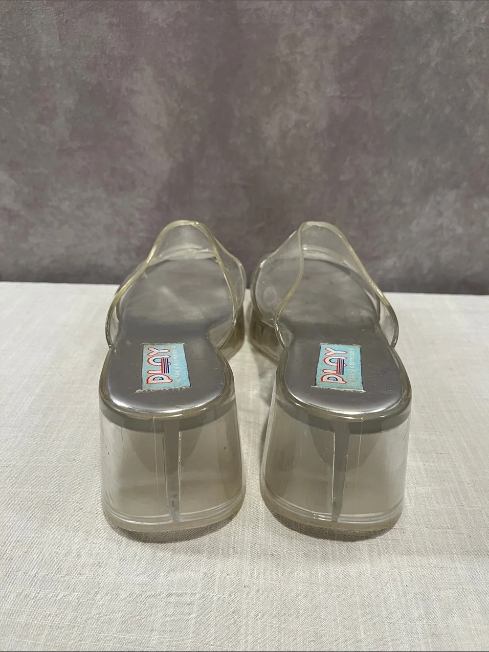 Jeffrey Campbell Play Clear Platform Slide Sandals - Transparent size 10